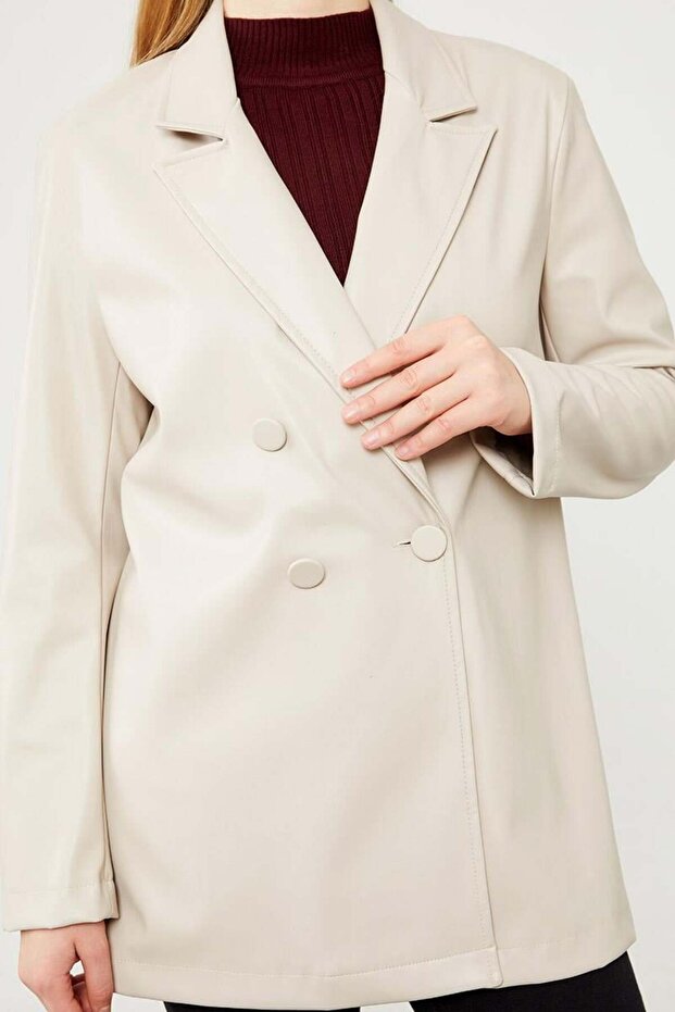 Taş Blazer Deri Ceket - 8