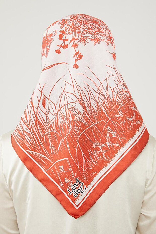 وشاح Twill بنمط القصب البرتقالي - 4