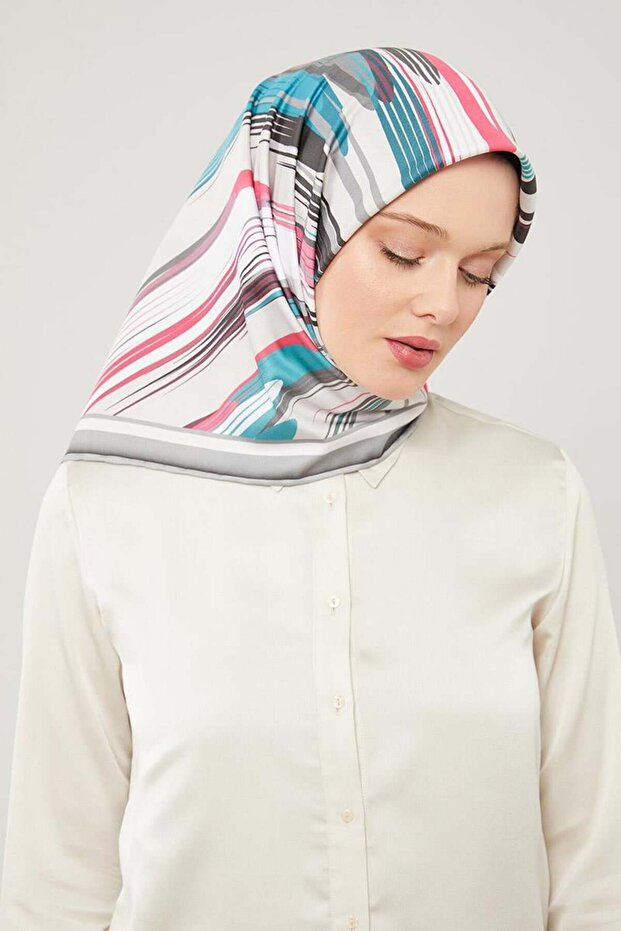 رمادي مخطط نمط الاتجاه وشاح Twill - 2