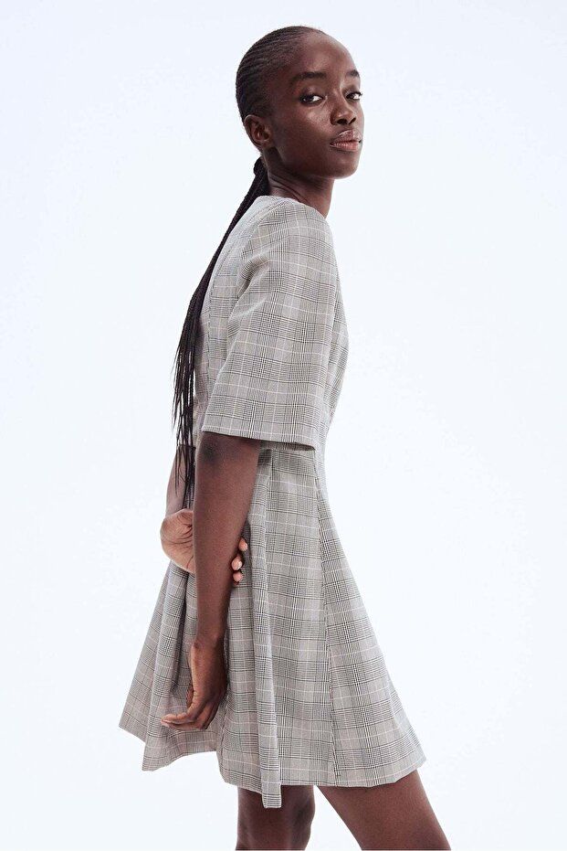 Waisted twill dress