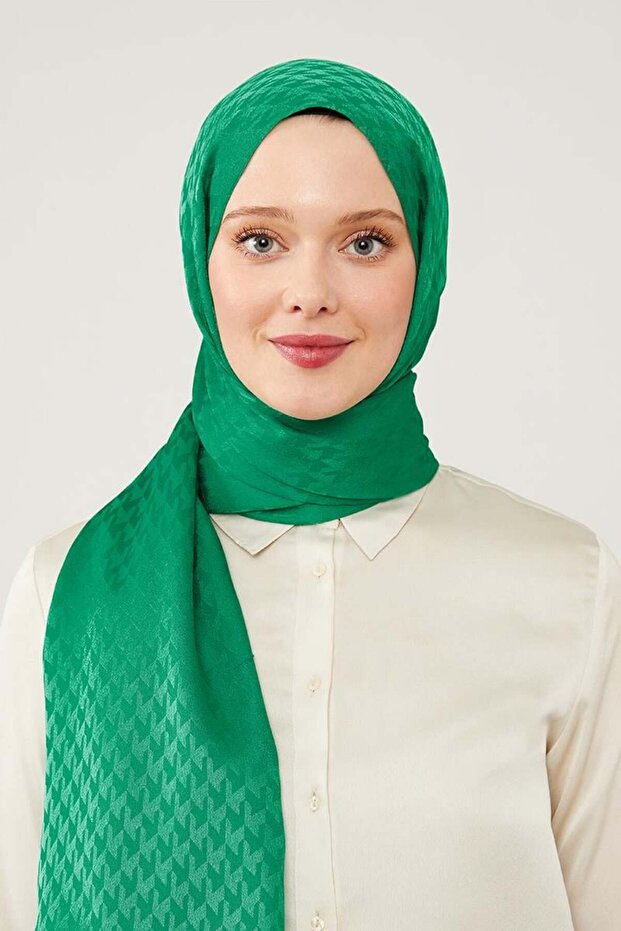 شال بنيتون جاكار منقوش بنقشة Houndstooth - 1