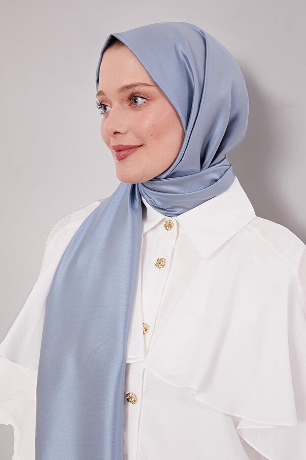 شال حرير رمادي - 2