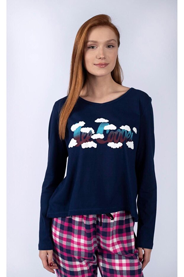 Daisy Women's Long Sleeve T-Shirt Navy Blue