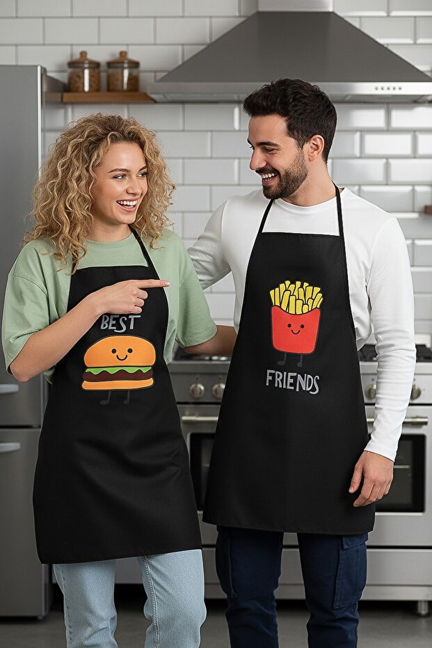 Beautiful Double Pack Liquid Proof Waterproof Kitchen Apron