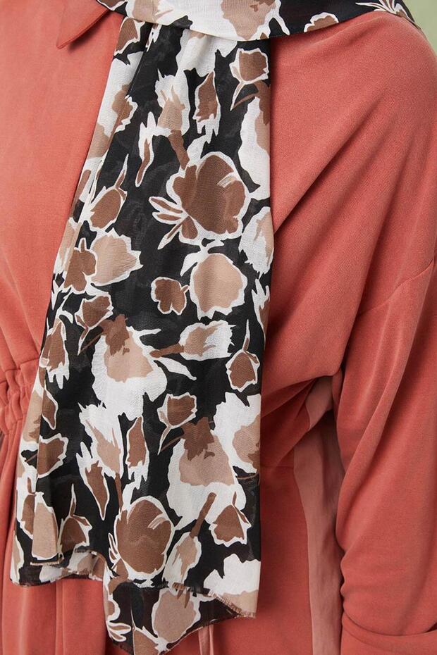 شال قطني منقوش بنقشة المنك - 4