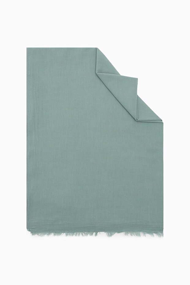 Oil Green Natural Cotton Shawl