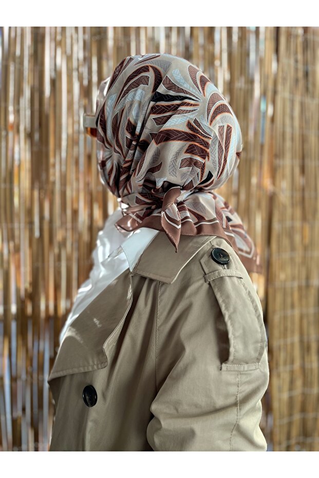 Striped Patterned Brown Soft Scarf - 7