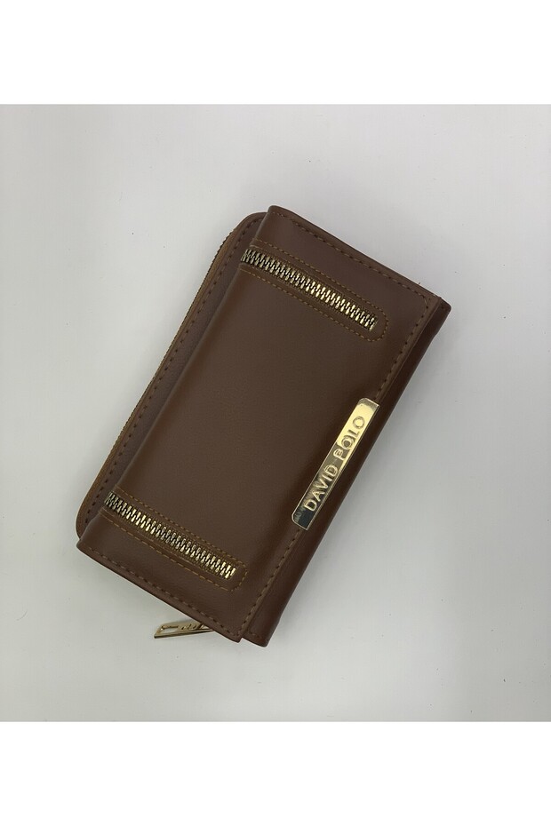 Women's Zipper Detailed Polo Emblem Large Horizontal Wallet 10X17X5Cm