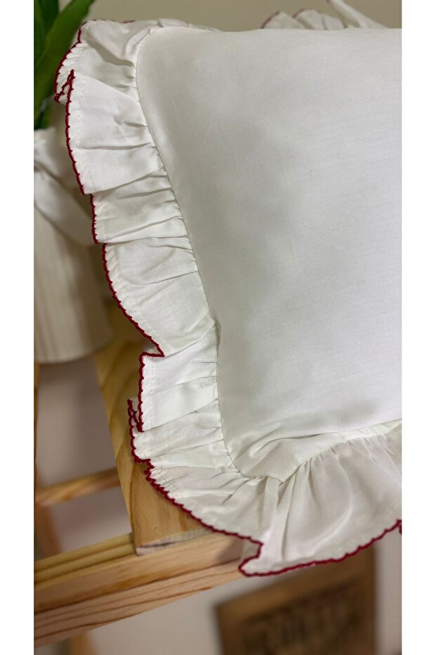 Cotton Satin Red Embroidered Baby Pillowcase-Jewelry Pillow