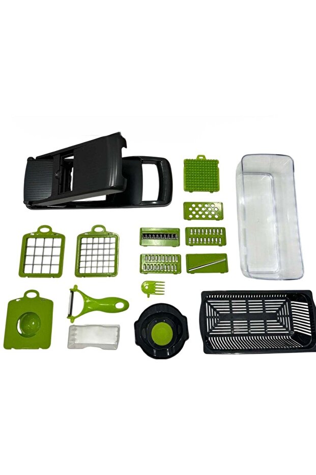 16-Piece Multifunctional Vegetable Cutter & Chopper Set - Slicer, Shredder & Kitchen Cutting