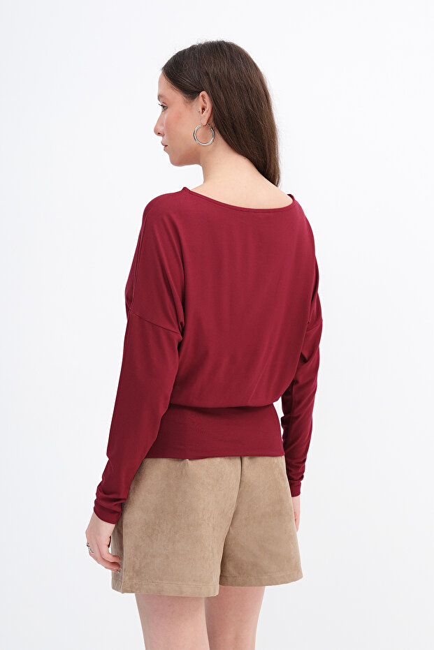 Kayık Yaka Basic Bluz B12409 - 6