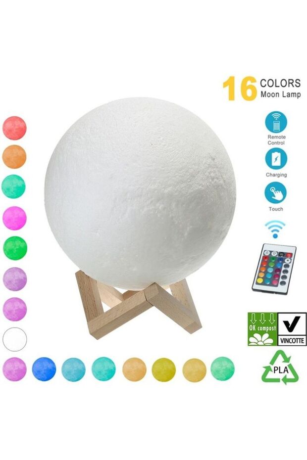 3D LED Moon Light Multicolour