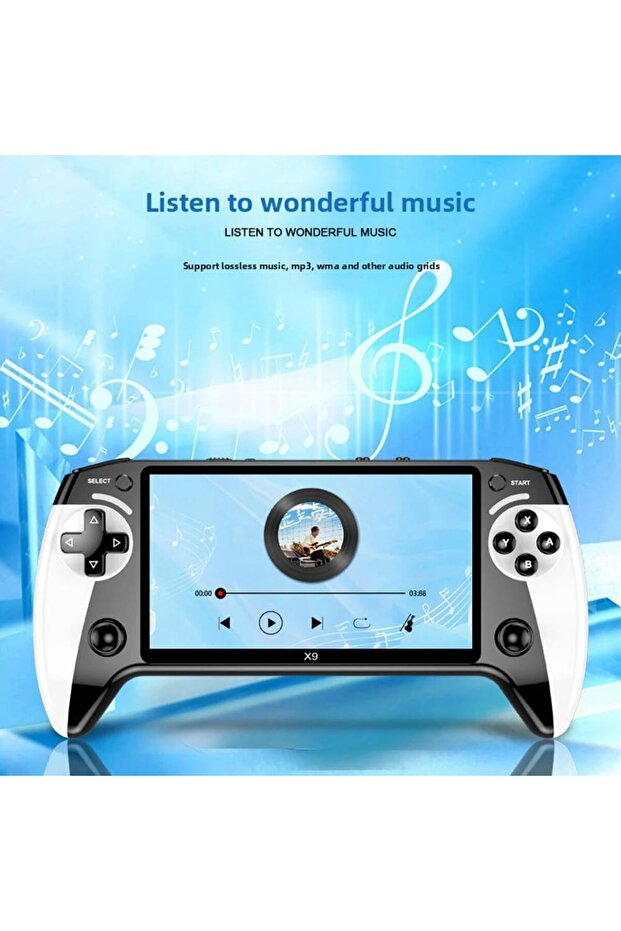 وحدة تحكم ألعاب محمولة X9 بسعة 1500 مللي أمبير/ساعة وشاشة عالية الدقة مقاس 5.5 بوصة ووحدة تحكم ألعاب فيديو ريترو محمولة متعددة الوظائف - 5