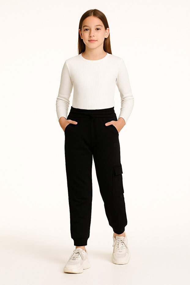 270-10-25 Girl's Cargo Pocket Piece Sweatpants Set, Age 8/12
