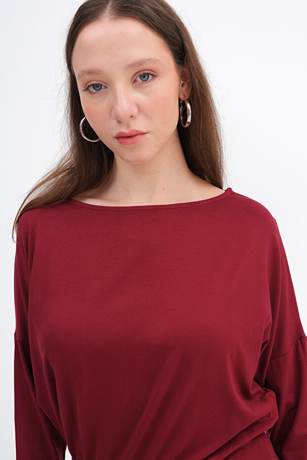 Kayık Yaka Basic Bluz B12409 - 5