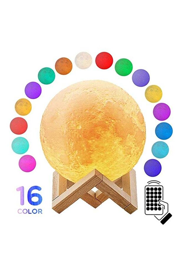 3D LED Printing Moon Light White 160x120x160mm
