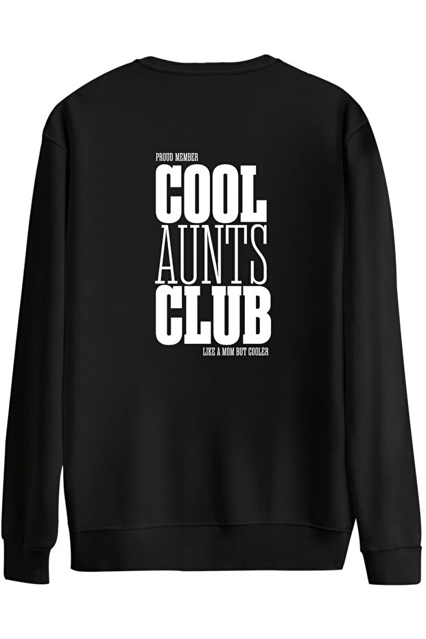 Cool Aunts Club Printed Crew Neck Oversized Sweatshirt