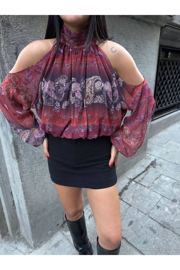 Omuz Dekolteli Gömlek - 1