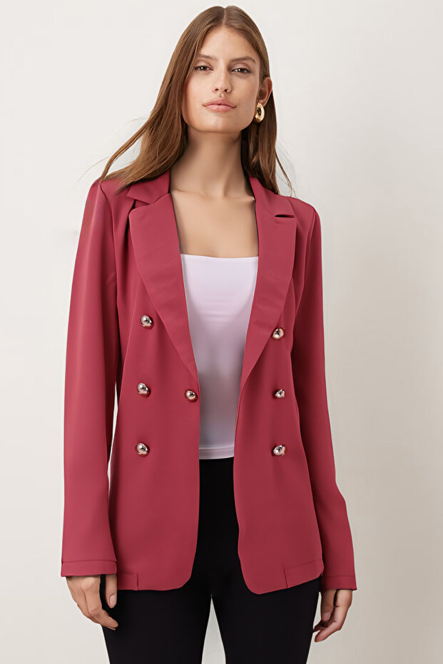 Women's Coral Buttoned Jacket Arm-20K001151