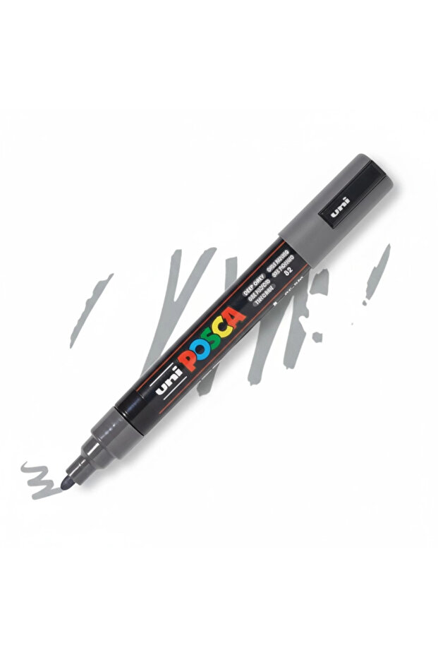 قلم تلوين UNIBALL POSCA (1.8-2.5) ذو أساس مائي، لون رمادي غامق (N) (UNI-PC-5M)
