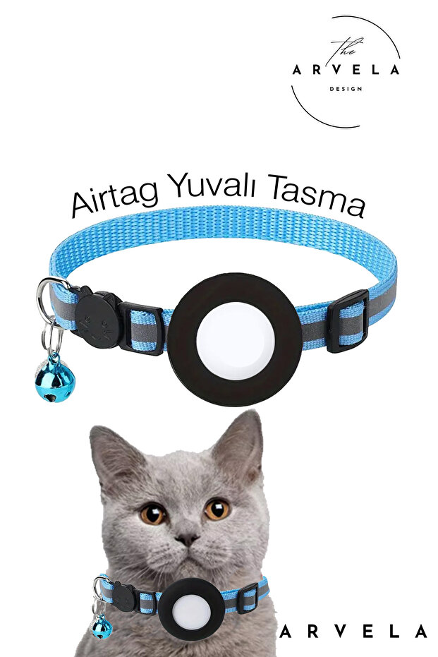 Cat Collar with Airtag Slot Adjustable Silicone Cat Neck Collar with Secure Buckle