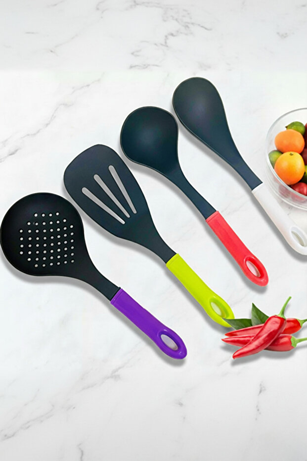 4 Pcs Set Colorful and High-Quality Utensils Set 4-Piece Silicon Kitchen Cooking Tools