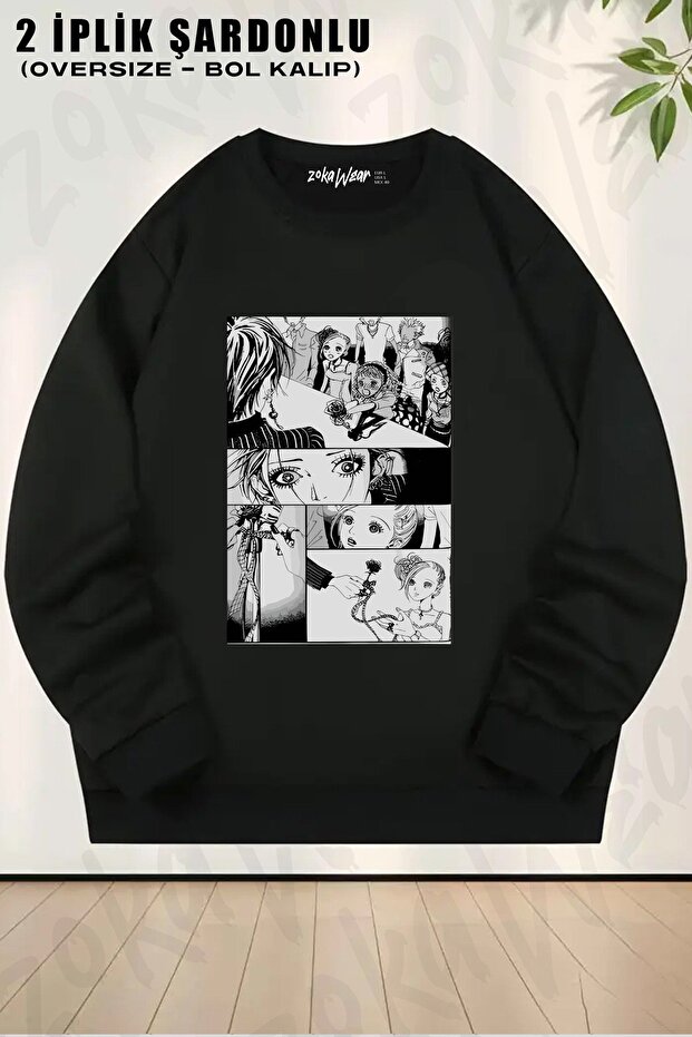 Unisex Black Stones Nana (Manga) Printed Oversized Crew Neck Sweatshirt