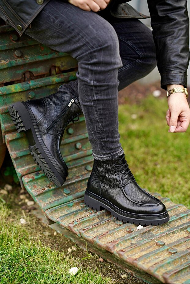 Pedro black men's leather shoes