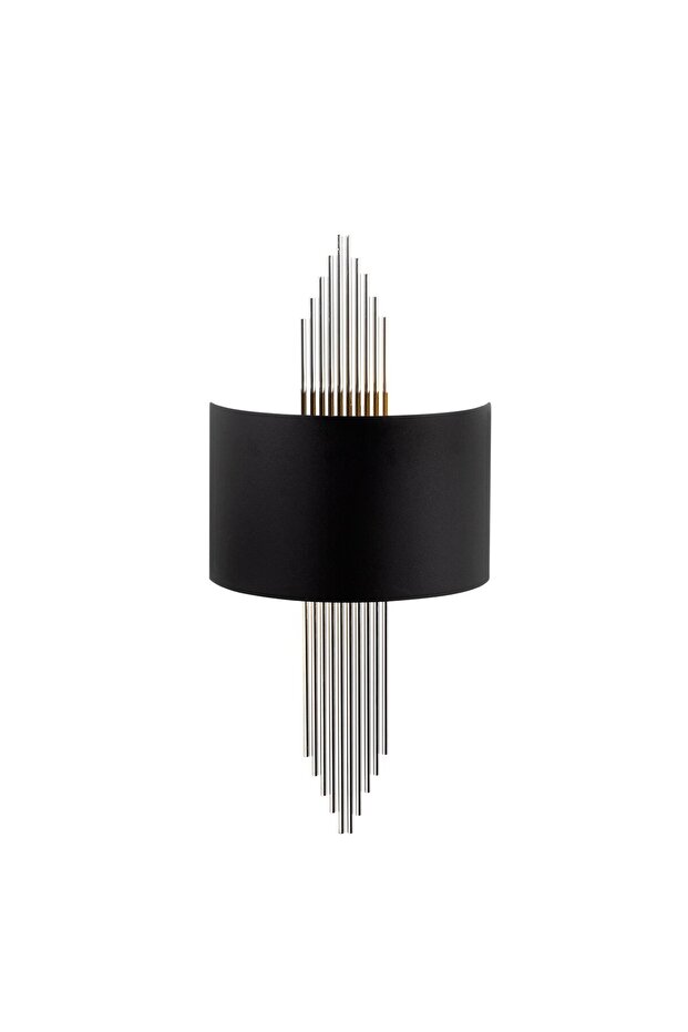 Mızrak Decorative Metal Tubular Single Sconce Black Chrome Body, Rustic Ambiance Wall Lamp Mizrak-618
