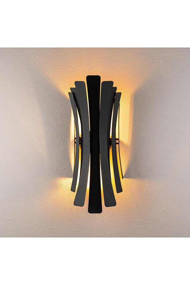 Linea Bidirectional Modern Metal Sconce Black, Minimalist Wall Lamp Linea-15440
