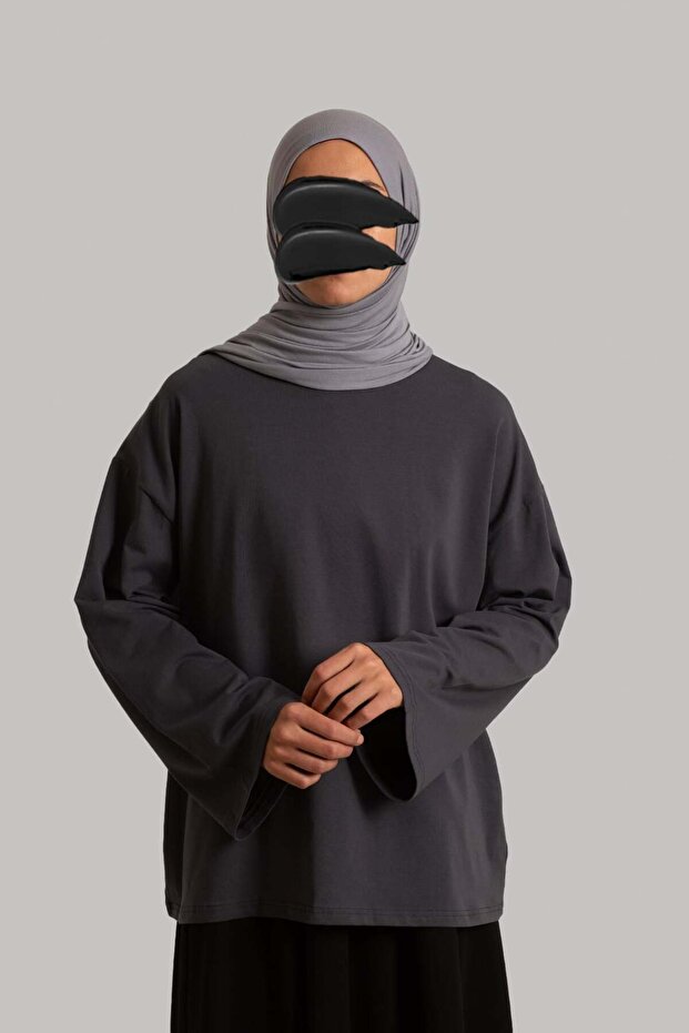 basic Tricou cu mânecă lungă - afumat - 2