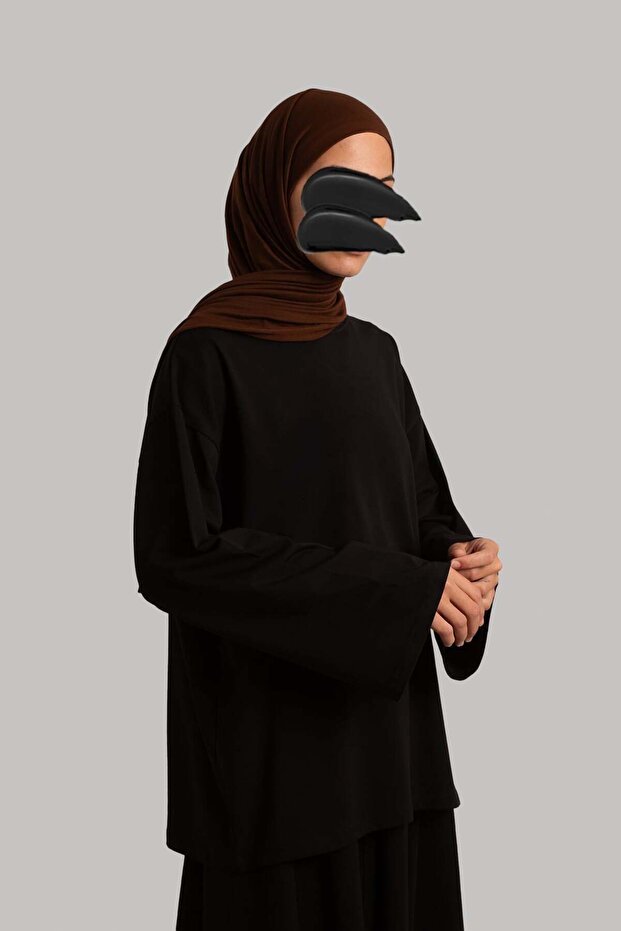 basic Tricou cu mânecă lungă - Negru - 5