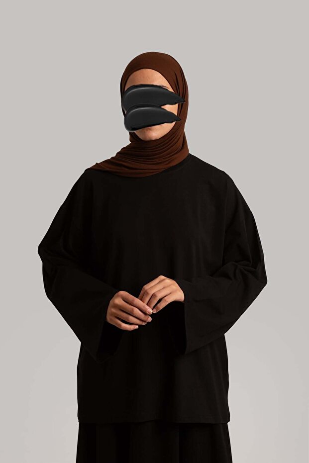 basic Tricou cu mânecă lungă - Negru - 4