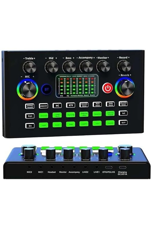 F 009 Live Sound Card – Bluetooth Audio Mixer for Broadcasting, Recording, and Live Streaming