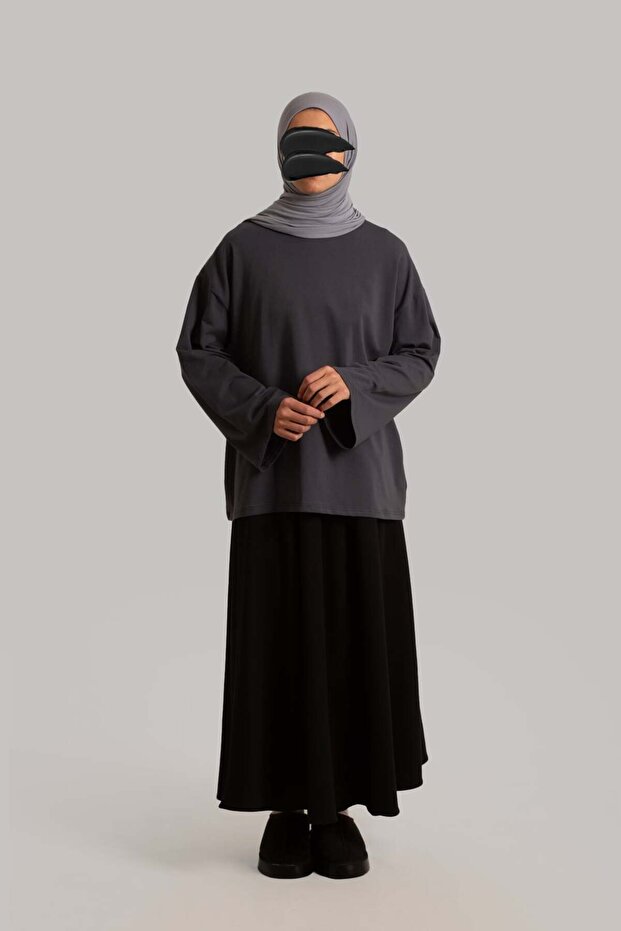 basic Tricou cu mânecă lungă - afumat - 6