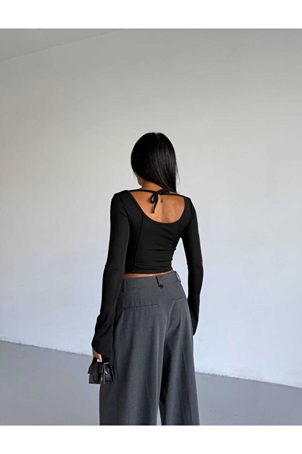 KOL DETAYLI DALGIÇ BLUZ - 2