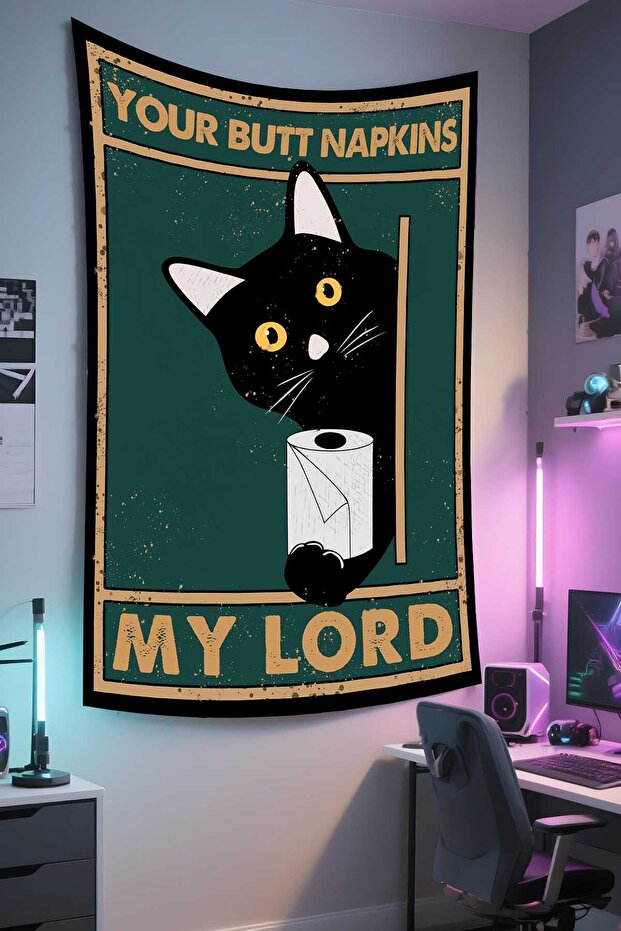 Cat Wall Hanging – Pet-Themed, High-Quality Fabric, Tapestry Wall Carpet