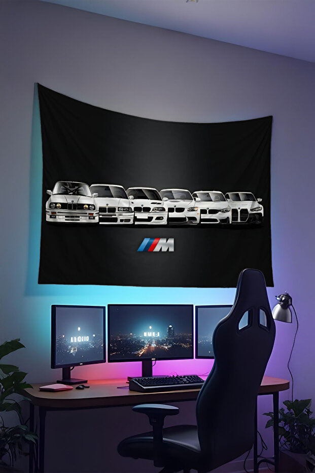 Gamer Wall Covering – Car Themed, High-Quality Fabric, Tapestry Wall Carpet