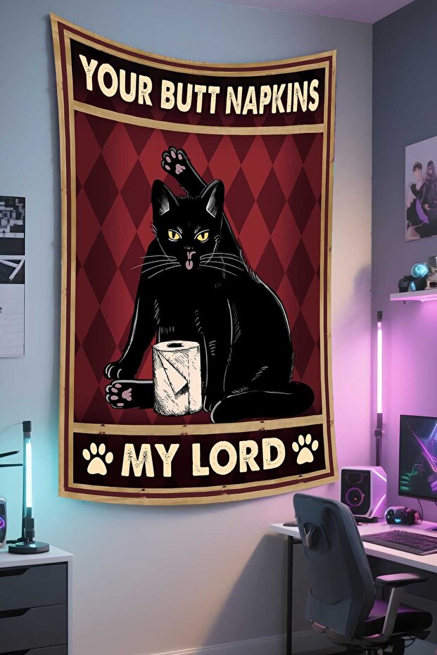 Cat Wall Hanging – Pet-Themed, High-Quality Fabric, Tapestry Wall Carpet