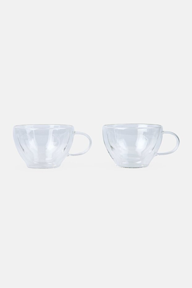 2Pcs Thermguard Double Wall Insulated Coffee/Tea Cup 400ml, Transparent