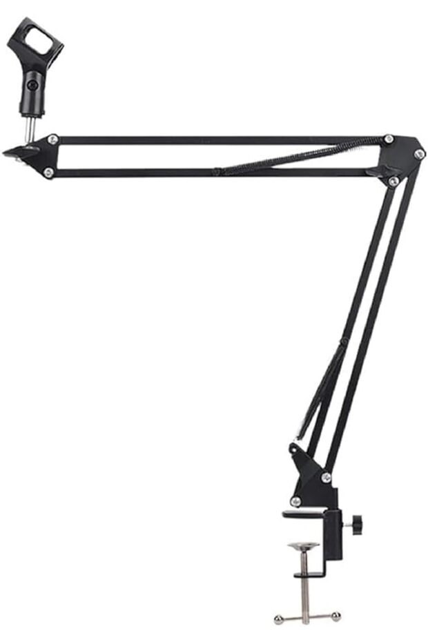 Professional Recording Microphone Stand | Adjustable Scissor Arm for Dynamic & Condenser Mics
