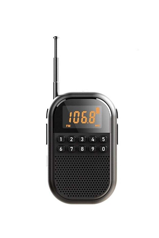 راديو شخصي محمول AM/FM مع مكبر صوت بلوتوث (أسود)
