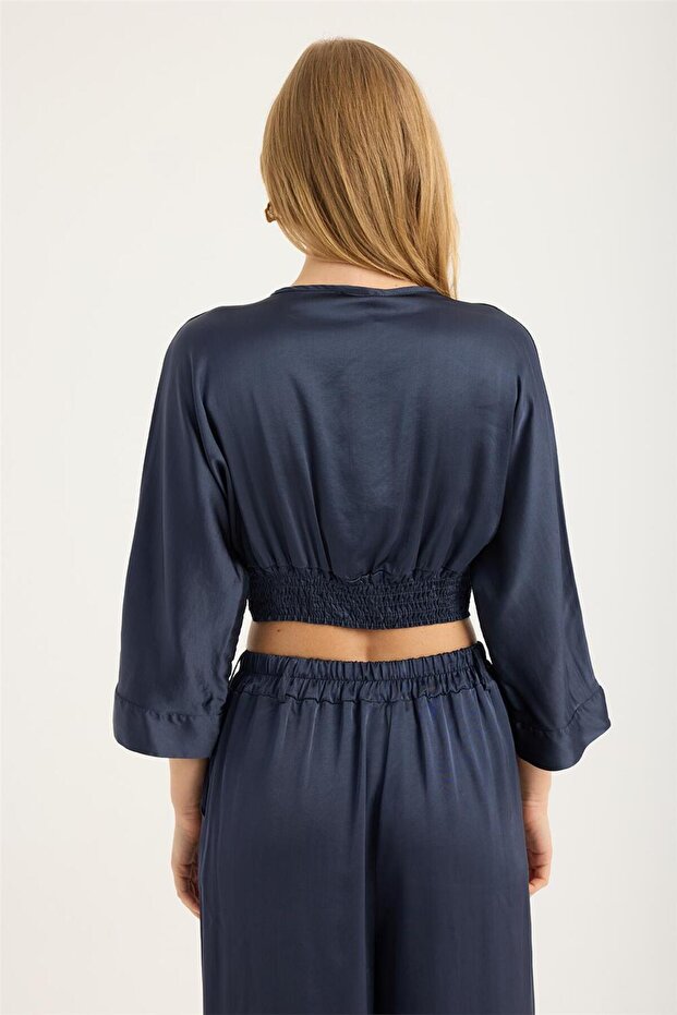 Κοντή Στριφτή Μπλούζα - 5