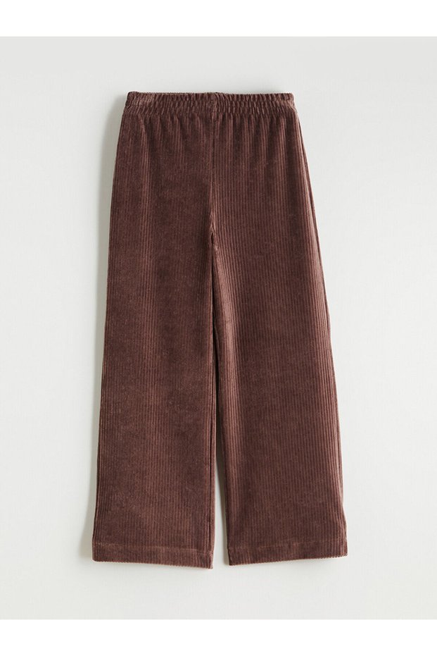 Girls' Velvet Sweatpants with Elastic Waistband