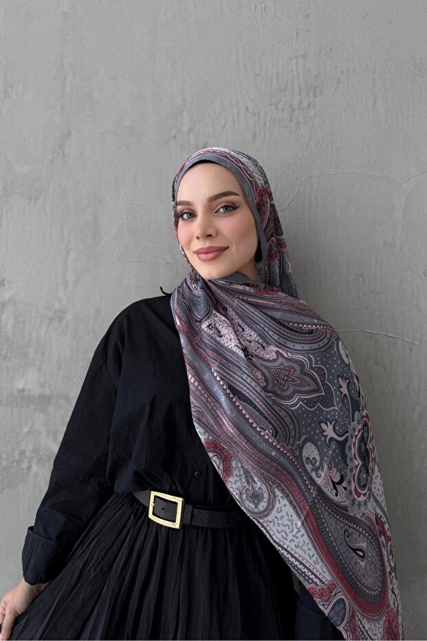 Gray Mahra Authentic Indian Silk Shawl