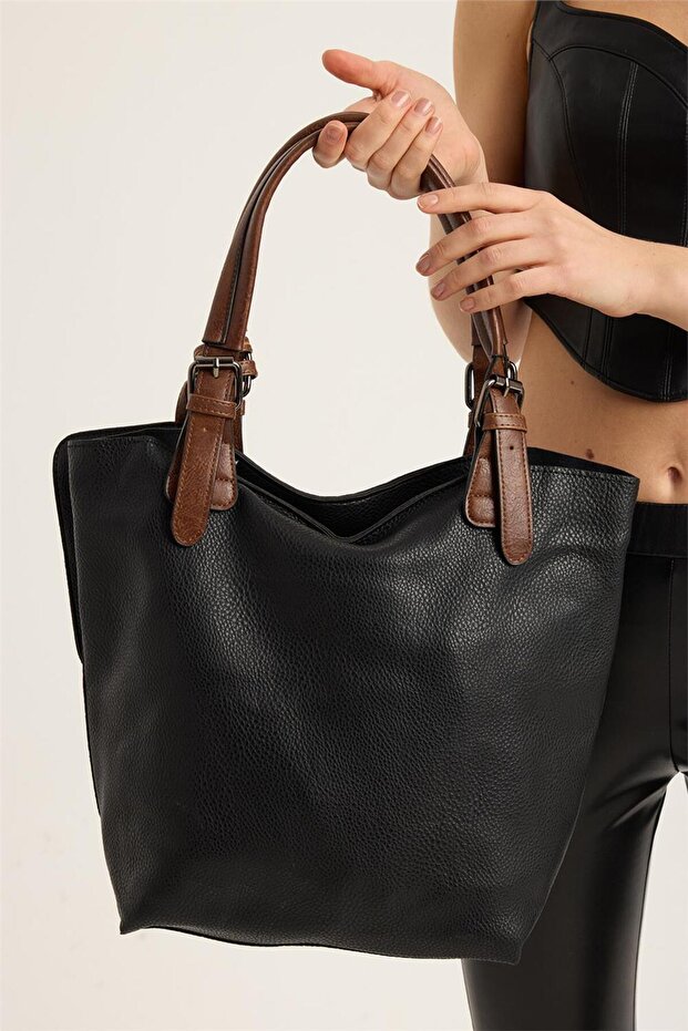 Cüzdanlı Parça Dikişli Çanta - 3