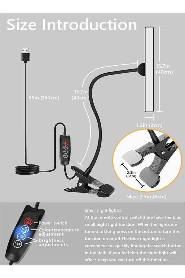 مصباح مكتب، مصباح LED قابل للتعتيم 10 وات 40 سم، 3 درجات حرارة لونية و10 مستويات سطوع، مصباح Architect - 5