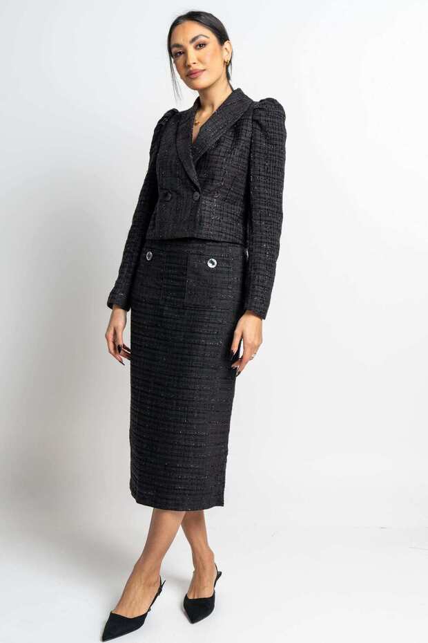 Long-Sleeve Button-Front Jacket - 1