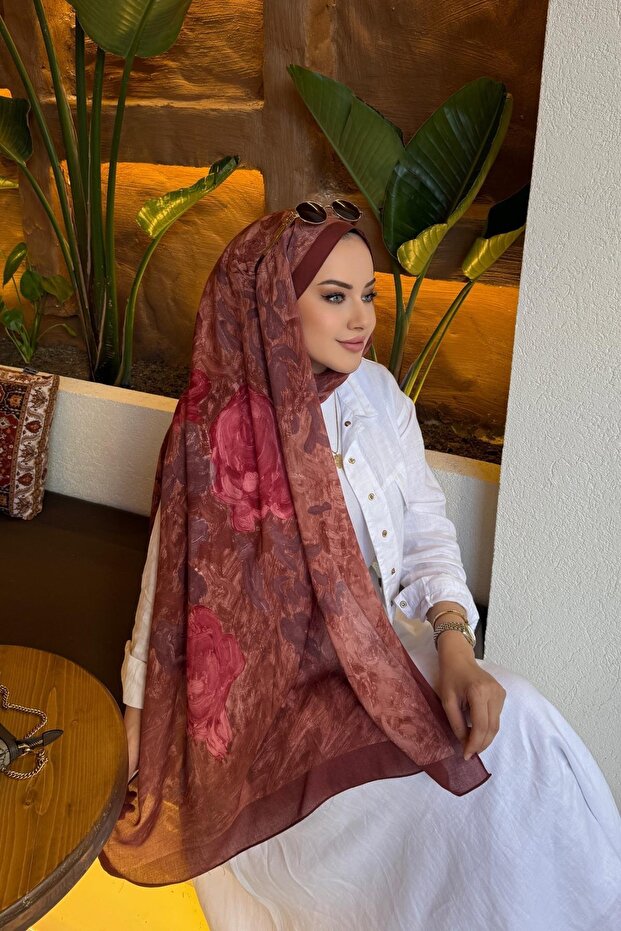 Burgundy Tual Koza 100% Cotton Shawl