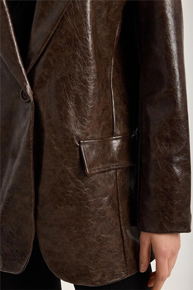 سترة سديري ذات نمط متشقق بجيبين - 4